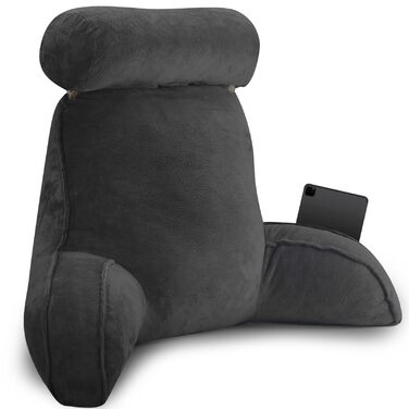 Лежак для ліжка OZMI, велике крісло-подушка 61 см з підголівником для читання, відпочинку та перегляду телевізора, чорний