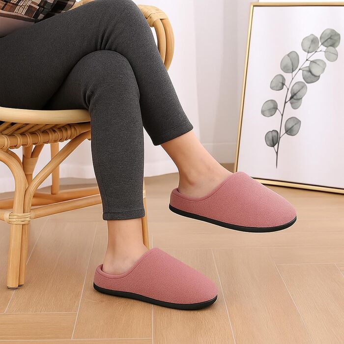 Тапочки жіночі Mishansha, теплі, зимові, кораллового кольору, з велюру, розмір 36 EU, рожеві