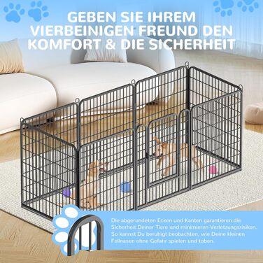 Клітка для цуценят з металу, 65 x 80 см, 8 перегородок, з дверцятами та замком