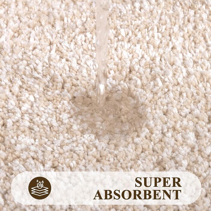 Килимок для ванної кімнати SHACOS: неслизький, м'який, швидковисихаючий, 50x80 см, бежевий