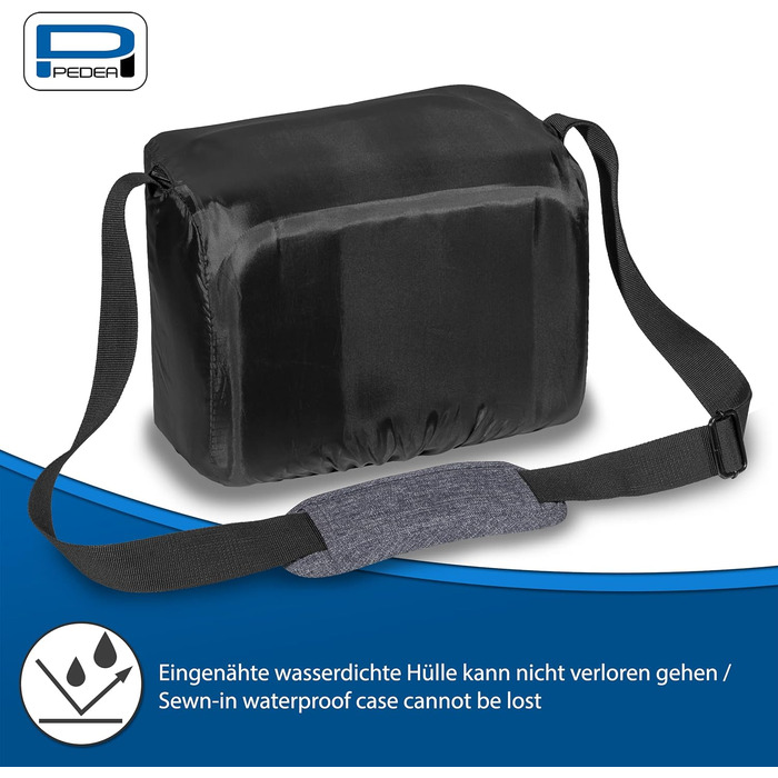 Сумка для камери Pedea: DSLR, SLR, System Camera, XL, сіра. Захист від дощу, для аксесуарів та об'єктивів