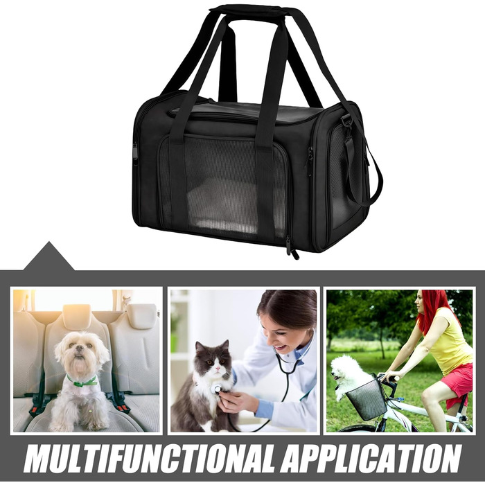 Транспортна переноска для котів Transportbox Katze, переноска для тварин, чорна, 3-6 кг, складана