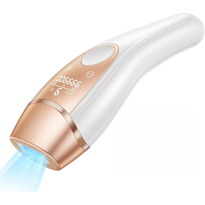 Пристрій для епіляції IPL з системою охолодження, 21J та 9 рівнів потужності, 999,900 імпульсів, для жінок (аксіли, бікіні, ноги, тіло)