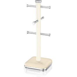 Swan SWKA1030CN Retro Cake Stand for 6 Cups, Weighted Base, Cream (Honey)