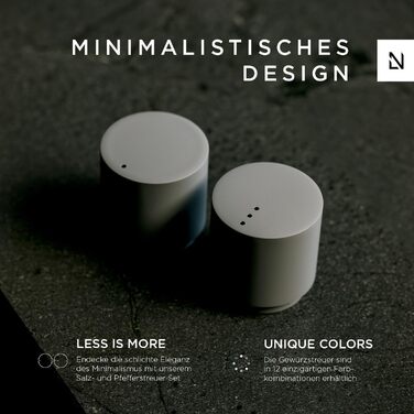 LARS NYSØM Salt and Pepper Shaker Set | Stainless Steel Salt Shaker, Minimalist Design Spice Shaker, Easy to Refill (Taupe Brown)