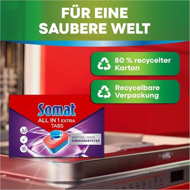 Таблетки для посудомийних машин Somat All in 1 Extra, для всіх програм (Eco, коротких, низькотемпературних), 92 шт