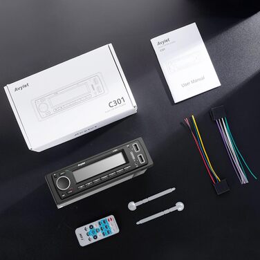 Автомагнітола Bluetooth 5.0 Avylet, 1 DIN, FM, 2 USB, AUX, MP3, 7 кольорів, підтримка карт пам'яті, гучний зв'язок