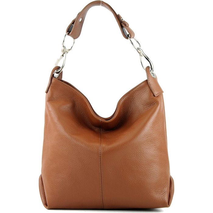 Сумка жіноча шкіряна на плече Modamoda T168, ручної роботи, Італія, колір коньяк