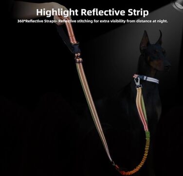 Міцна повідок для собак COSYHOMELONDON, без натягу, з амортизатором, для прогулянок та тренувань, з кріпленням для авторемня, 1,2 - 1,8 м, кольорова