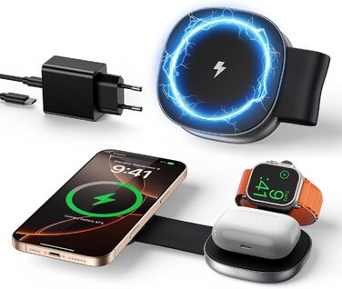 Бездротова зарядка 3-в-1 з MagSafe: для iPhone, Apple Watch, AirPods (20W)