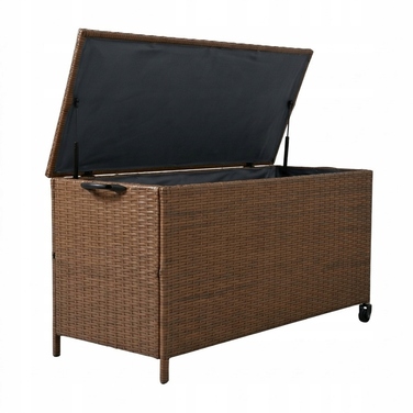 Садова скриня з техноротанга, 480 л, коричнева