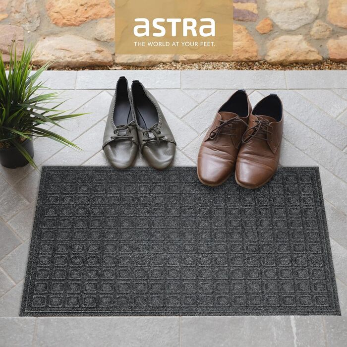 Набір килимків прикладників Astra для вулиці та вхідної зони, протиковзні та стійкі до погоди, 45x75 см, антрацит (2 шт.)