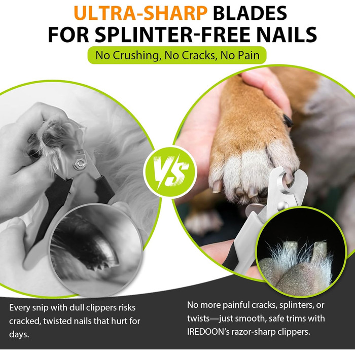 Професійна нігтьова шарикова пилка для собак та котів з високоякісною пільцювальною пилкою з нержавіючої сталі та надгострими лезами з нержавіючої сталі 4Cr13 для маленьких, середніх та великих порід