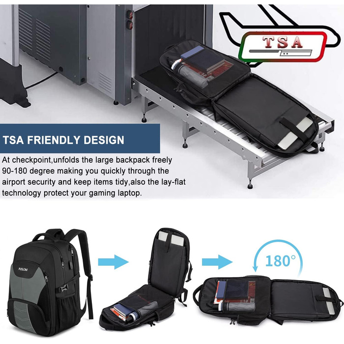 Чоловічий рюкзак 55L, великий, водовідштовхуючий, з відділенням для ноутбука (18.4