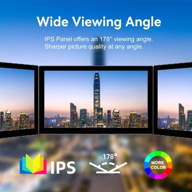 Портативний монітор 10.1 дюйма Full HD IPS LCD екран з HDMI та USB Type C для ноутбука, ПК, PS4/5, Xbox, Rasp Pi (без тачскріну)