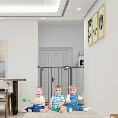 Захисне ворота для сходів без свердління, 75-85 см, автоматичне закриття, безпечне дитяче ворота для дверей, 180° відкривання, білий колір (чорний, 105-115 см)