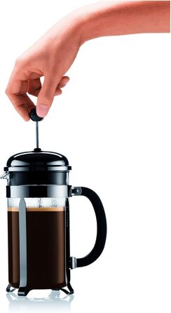 Френч-прес Bodum Chambord 1 л глянцевий + набір склянок Pavina 6 шт подвійні стінки 0,35 л