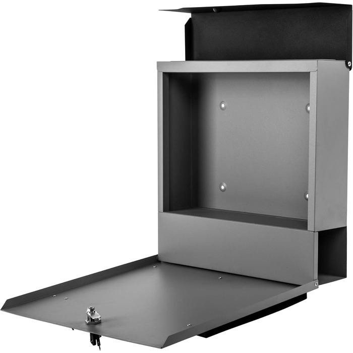 Поштова скринька Arebos сучасного дизайну настінна, з газетницею, чорна - стійка до погодних умов, з ключами та кріпленням