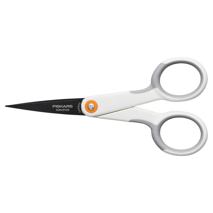 Універсальні ножиці Fiskars з антипригарним покриттям Titan, 21 см, нержавіюча сталь, біло-помаранчеві (1004721)