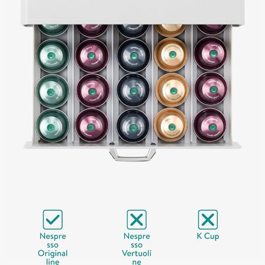 Тримач для капсул Nespresso Navaris - зберігання на 50 капсул - білий