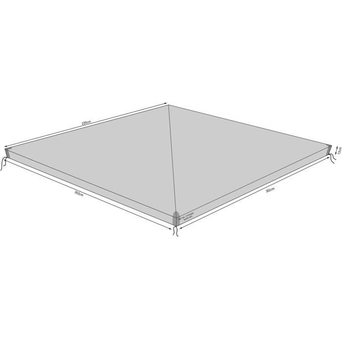 QUICK STAR 3x3m Waterproof Transparent Pavilion Cover (3 x 3 m without Flap)