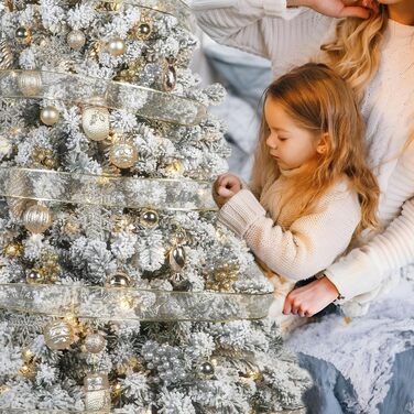 Набір прикрас на ялинку Alupssuc 80 шт. з різних форм, з гачками, для свят, вечірок та весіль, безпечний пластик, колір шампань-золото