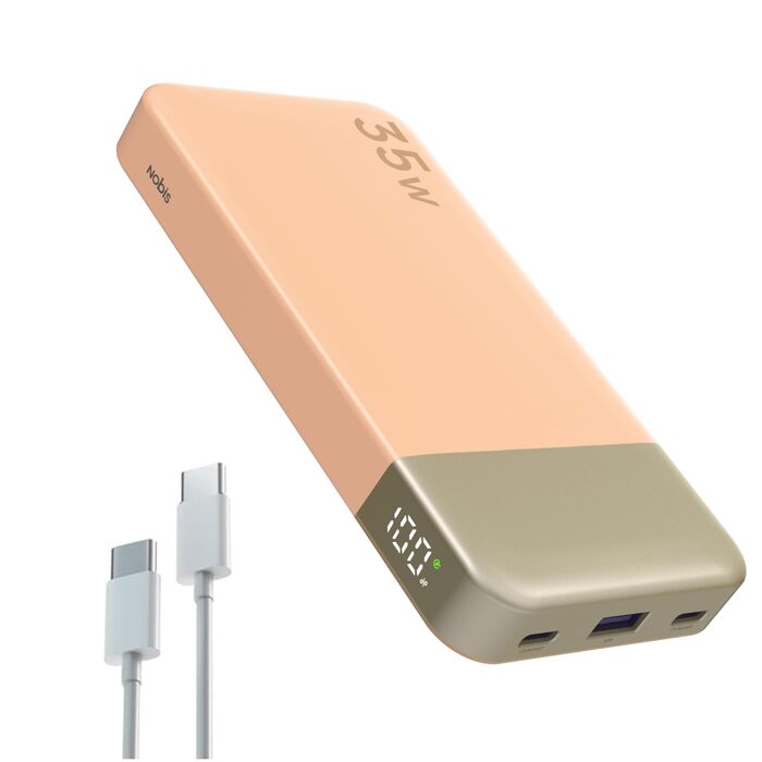 Power Bank NOBIS 35W 10000mAh з цифровим дисплеєм, USB-C, PD, QC, для смартфонів, планшетів, камер (Оранжевий)