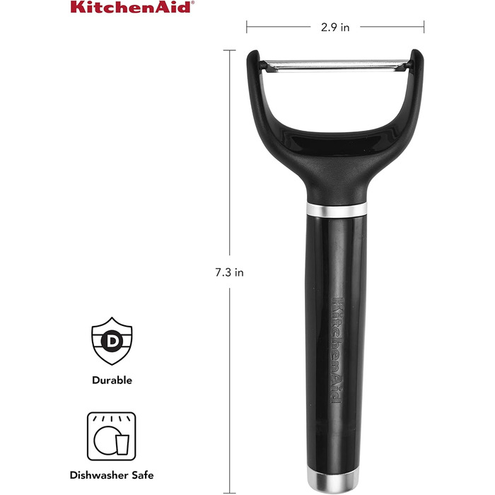 Овочечистка KitchenAid KE145OHOBA чорна, з ергономічною ручкою та захисним чохлом, пластик, для миття в посудомийній машині