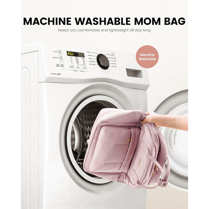 LOVEVOOK Рюкзак-переноска для мами та тата з пеленальною підкладкою, сумка для підгузків, рюкзак для візка, велика сумка для дитини, клінічна сумка, сумка для пологового будинку, для новонароджених (M, світло-рожевий)
