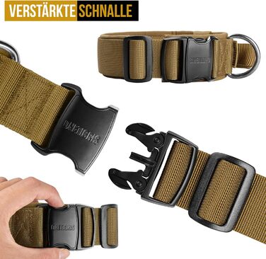 Нашийник для собак OneTigris з металевою застібкою Ranger Green (S, Coyote Brown)