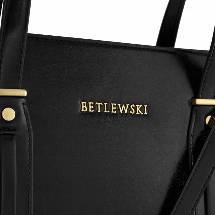 Сумка-шопер Betlewski з екошкіри, чорна
