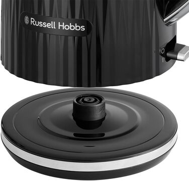 Russell Hobbs Kettle [1.7L 2400W] Eden White, Stainless Steel Accents (Removable Scale Filter, Push-Button Lid Opening, Water Level Indicator, Illuminated Switch, BPA Free) Teapot 27360-70 (Black)