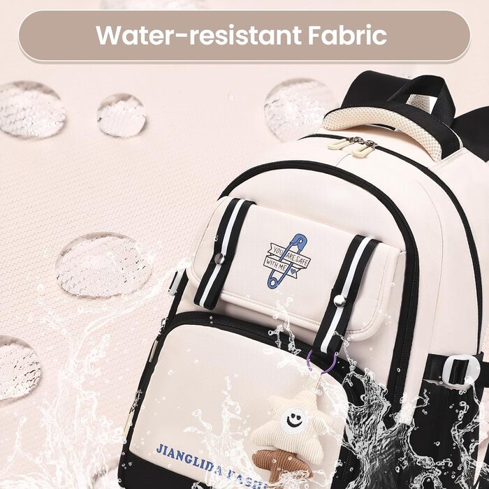 Дитячий рюкзак IvyH для дівчаток - стильний шкільний рюкзак, водонепроникний, великий, для 3-6 класів, фіолетовий (8536# Чорний)