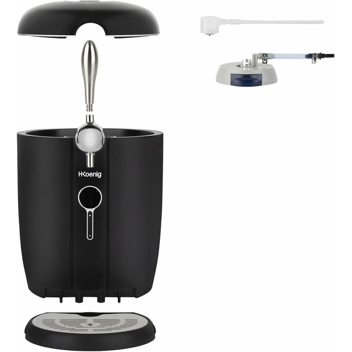 Система розливів пива H.Koenig - сумісна з усіма 5-літровими баками з нержавіючої сталі, інтегрована система охолодження, регулювання температури від 2°C до 12°C, 65 Вт, неслизькі ніжки (BW1688)