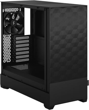 Корпус для ПК Fractal Design Pop Black з темним склом, сітчаста передня панель Honeycomb Mesh, три вентилятори Aspect 12, Mid Tower для ігор, ATX, чорний