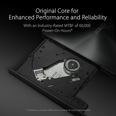 Зовнішній DVD-записувач Asus ZenDrive U9M з інтерфейсом USB-C та USB-A, чорний