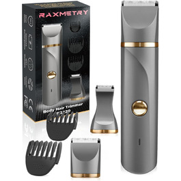 Електричний жіночий тример 2 в 1 Intimrasierer для бікіні та під пазухи, з керамічними лезами, водонепроникний (сірий, золотий)