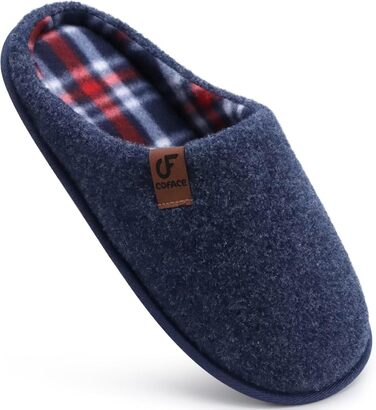 Тапочки чоловічі COFACE з фетру, теплі та зручні, з антиковзкою гумовою підошвою, розмір 40-49, темно-синій