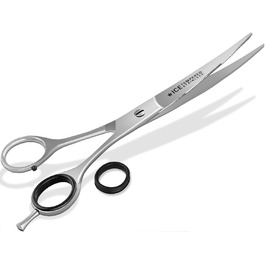 Ножиці для стрижки собак, вигнуті, з мікро-зубчиками, 17.78 см (7 дюймів)
