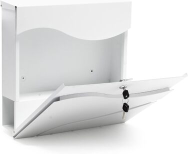 Поштовий ящик Wiltec Designer V24 антрацит/нержавіюча сталь, 370x105x370 мм, настінний, з замком, вікном та газетницею