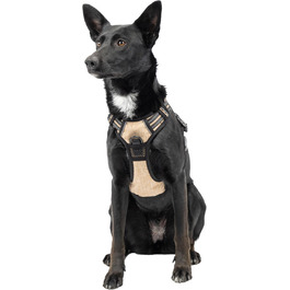 Шлейка для собак Ferplast середнього розміру, 2 гачки для контролю, шлейка від тяги, регульована, світловідбиваюча та дихаюча, ідеальна для тренувань, M, Бежево-коричнева