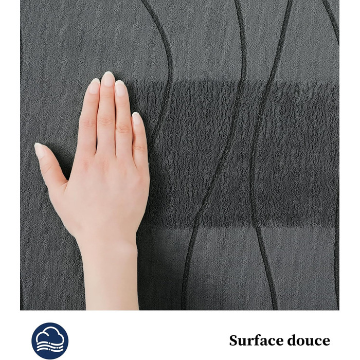 Килимок для ванної кімнати chakme з ефектом пам'яті (Memory Foam), нековзкий та вологопоглинаючий, темно-сірий, 43x61 см