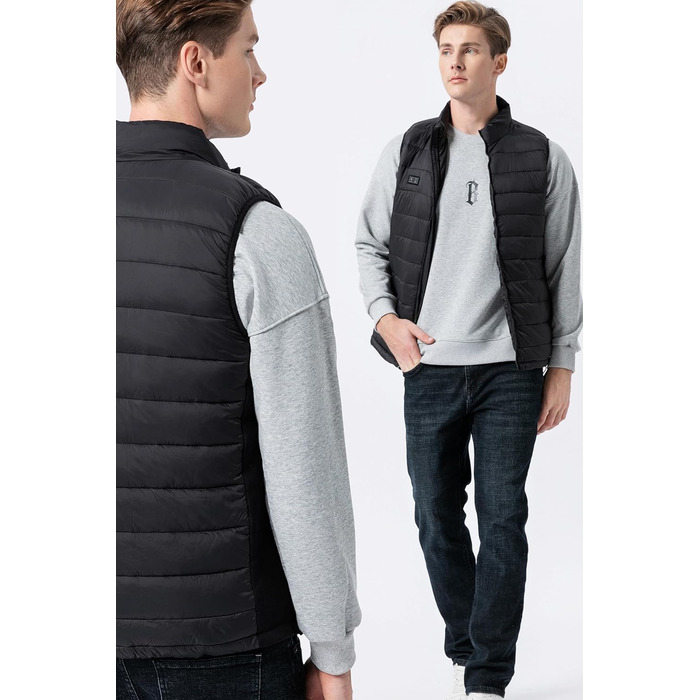 Обогреваемая жилетка для мужчин, жилетка с подогревом, акумуляторна жилетка, жилетка з підігрівом, 10000mAh акумулятор, до 6-8 годин тепла, 3 режими нагріву, для роботи на відкритому повітрі, походів, риболовлі, XL, чорна