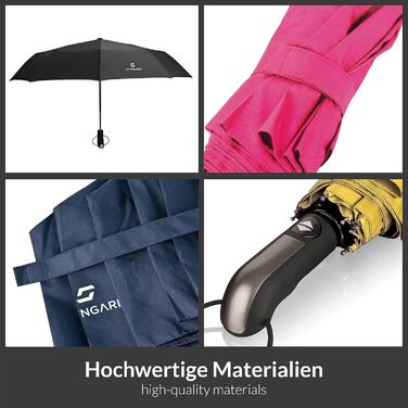 STYNGARD Тристонний парасолька, стійкий до вітру до 140 км/год, з автоматичним відкриванням, тефлонове покриття, довга ручка, модель TRONDHEIM, блакитний
