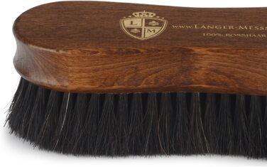 Langer & Messmer 4-Piece Shoe Brush Set made of Horsehair for the professional shoe care of smooth leather shoes - includes polishing brushes and cream brushes (4-piece set, Premium)