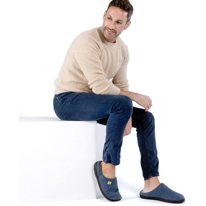 Чоловічі домашні тапочки RockDove Original з пінополіуретаном, двоколірні (синьо-жовті), 46/47 EU