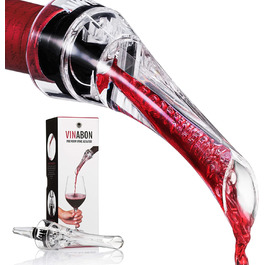 VINABON Wine Aerator – Premium 2020 Aerator Wine Pourer Red & White in Bottle Kit Slow Mini Travel Wine Air Aerator eBook Wine Guide
