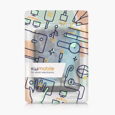 Чохол-книжка kwmobile для Kobo Clara 2E / Tolino Shine 4 - з єгипетськими ієрогліфами, золото-чорний (жовтий, помаранчевий, червоний)