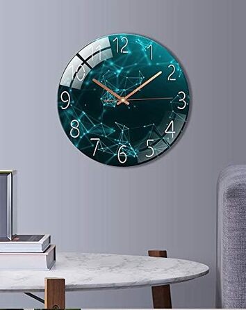 RAILONCH Silent Wall Clock Modern Design Wall Clock No Ticking for Living Room, Kitchen, Office, and Bedroom (D)