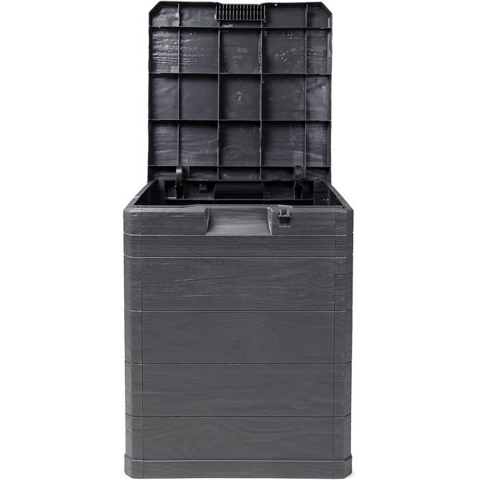 Скриня для зберігання Ondis24 Madera Mini 90 л, дерев'яний дизайн, з замком, для подушок, антрацит